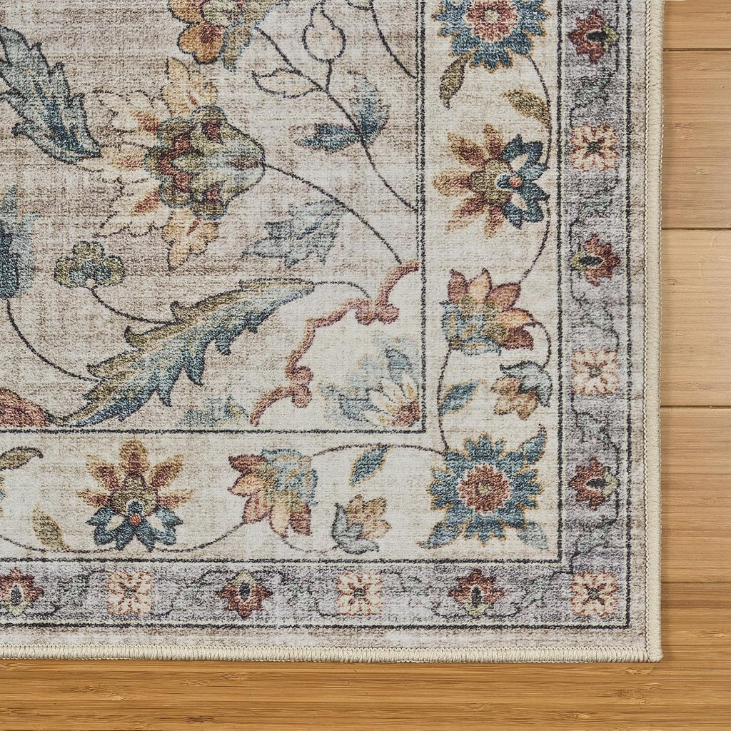 Gertmenian Indoor Easy-Care & Washable Area Rug – 8x10 Large, Ideal for High Traffic Areas in Living Room, Bedroom, Entryway – Candace Beige, 25974