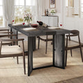 knoworld Industrial Dining Table for 6-8 People, 71' Large Long Wooden Kitchen Table with Sturdy Metal Frame & Brown Finish, Rustic Style Rectangular Dinner Table for Dining Room, Kitchen (Oak Gray)