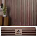 Wood Panels for Wall - Oak Acoustic Wall Panels - 4PK Wall Wood Panels - 94.49' x 12 - Soundproof Wall Panels for Decor - Acoustic Slat Wood Wall Panels for Interior Decoration of Walls (Walnut)