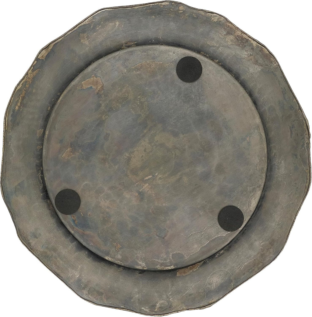 Elegant Hammered Metal Charger Plate with Scallop Edge (Set of 4)