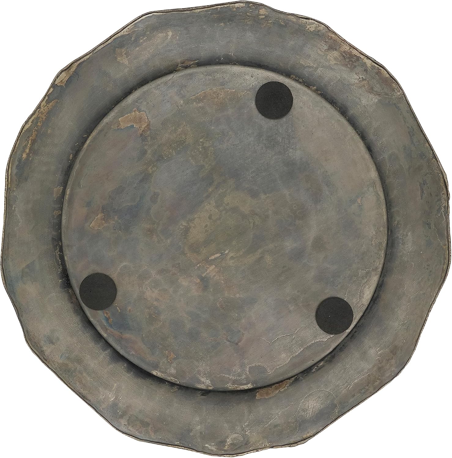 Elegant Hammered Metal Charger Plate with Scallop Edge (Set of 4)