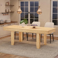 GarveeHome 63 in-86.6 in Extendable Dining Room Table for 6-10, Farmhouse Kitchen Tables w/Wooden Sturdy Frame, Large Rectangular Dinner Table for Dining Room, Kitchen