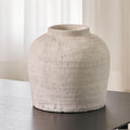 LB2 White Ceramic Large Vase, 11' Tall Zen Style, Terra Cotta Pitcher, Distressed Farmhouse Decor, Pottery Decorative Flower for Home Decor (B - White 11')