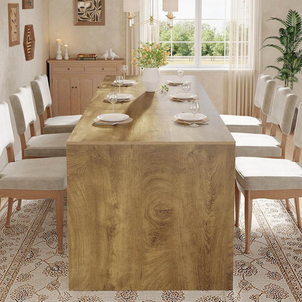 Tribesigns Extra Long Dining Table for 6-8 People, 78.7-Inch Rectangular Kitchen Table with Wooden Tabletop and Legs for Kitchen, Dining Room, Living Room, Heavy Duty, Brown