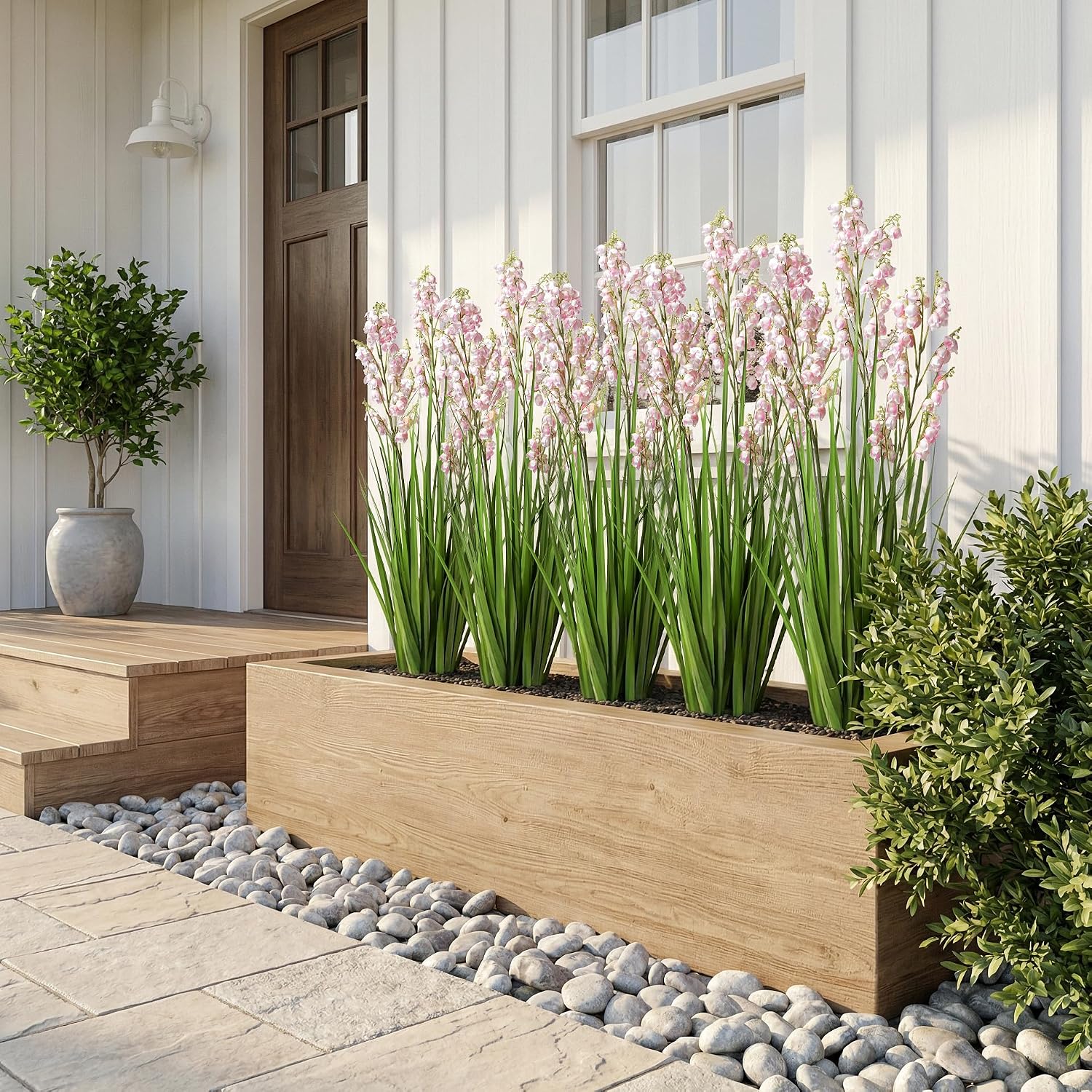 Fake Plants Home Decor Fake Flowers Artificial Plants Outdoor Tall Grass Plant Artificial Pampas Grass Decor Artificial Plants Indoor Fake Grass Living Room Decor Artificial Grass 36' 2PCS（Pink）