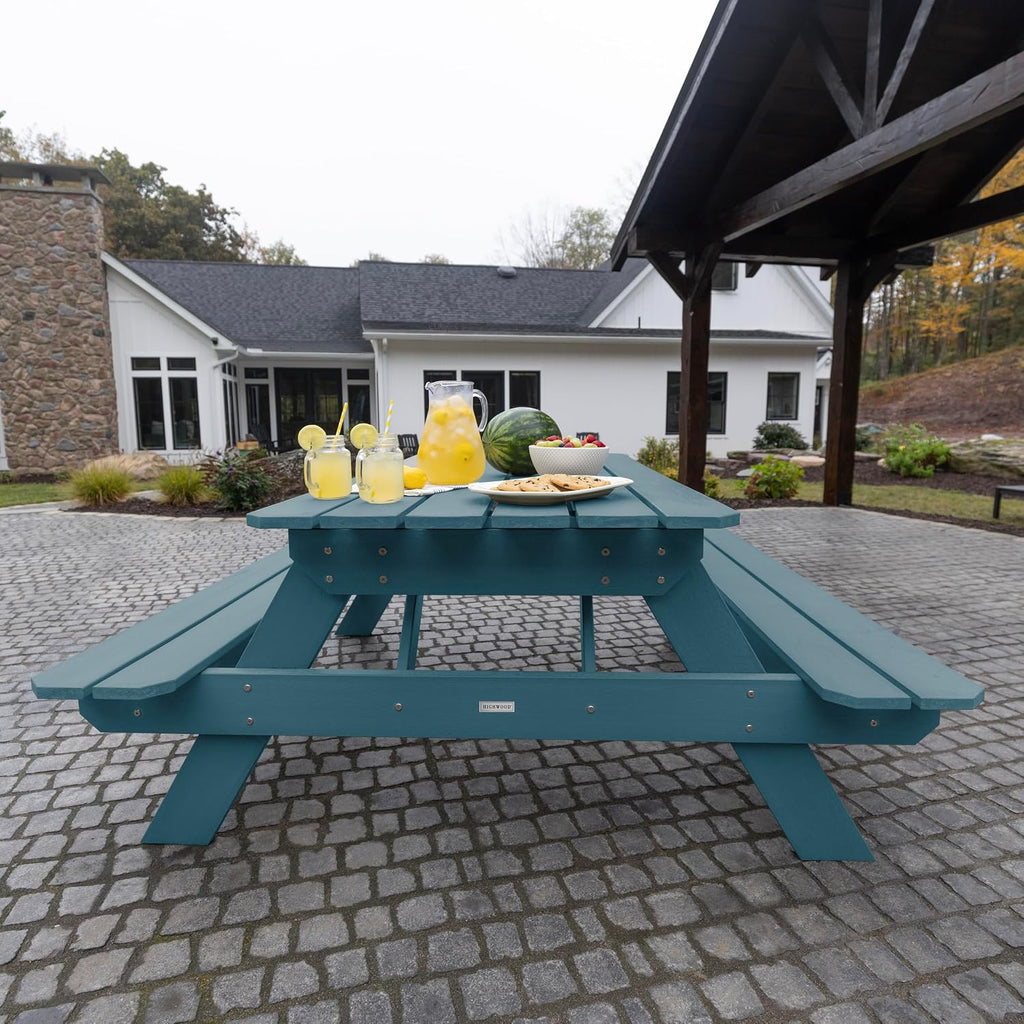 Highwood Hometown Picnic Table, 6 Foot, Nanatucket Blue