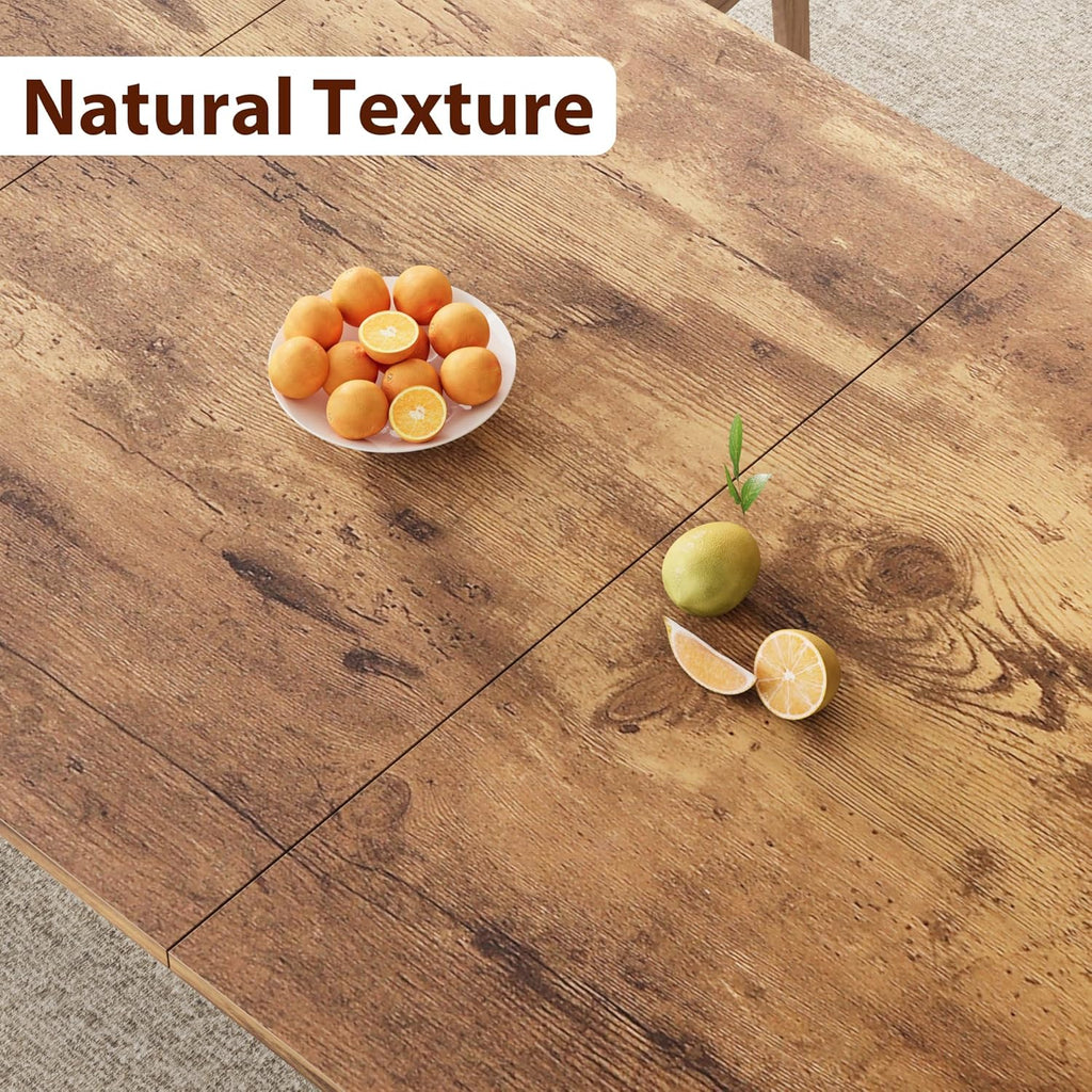 IDEALHOUSE 78.7' Long Rectangle Dining Table for 6-8 People, Industrial Wood Dinner Table (Only Table) (New Retro)