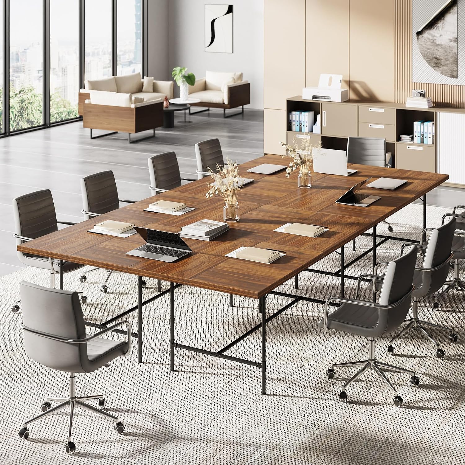 LITTLE TREE 6FT Conference Table, Rectangle 70.8' W x 35.4' D Meeting Table, Seminar Table for Office Conference Room