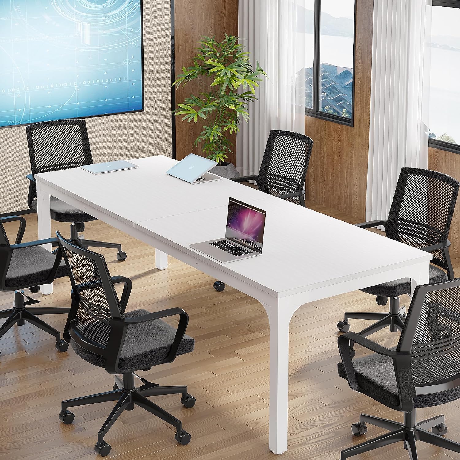 Tribesigns 6.5FT Conference Table, 78.7-Inch Rectangle Meeting Seminar Table, Large Business Tables for 6-8 People (Only Table)