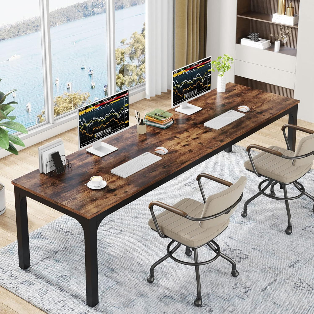 Tribesigns 6.5FT Conference Table, 78.7-Inch Rectangle Meeting Seminar Table, Large Business Tables for 6-8 People (Only Table)