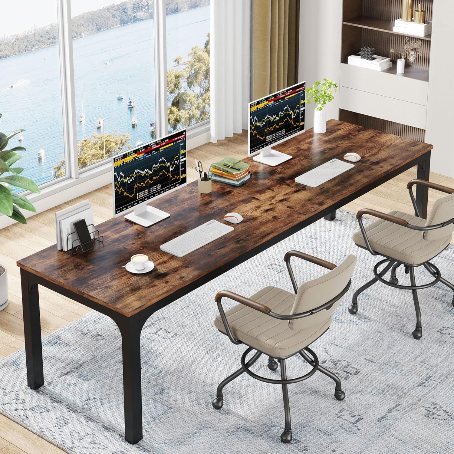 Tribesigns 6.5FT Conference Table, 78.7-Inch Rectangle Meeting Seminar Table, Large Business Tables for 6-8 People (Only Table)