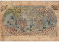 wall26 - Antique Map of The World - Complete with Sea Monster Illustrations - Wall Mural, Removable Sticker, Home Decor - 100x144 inches