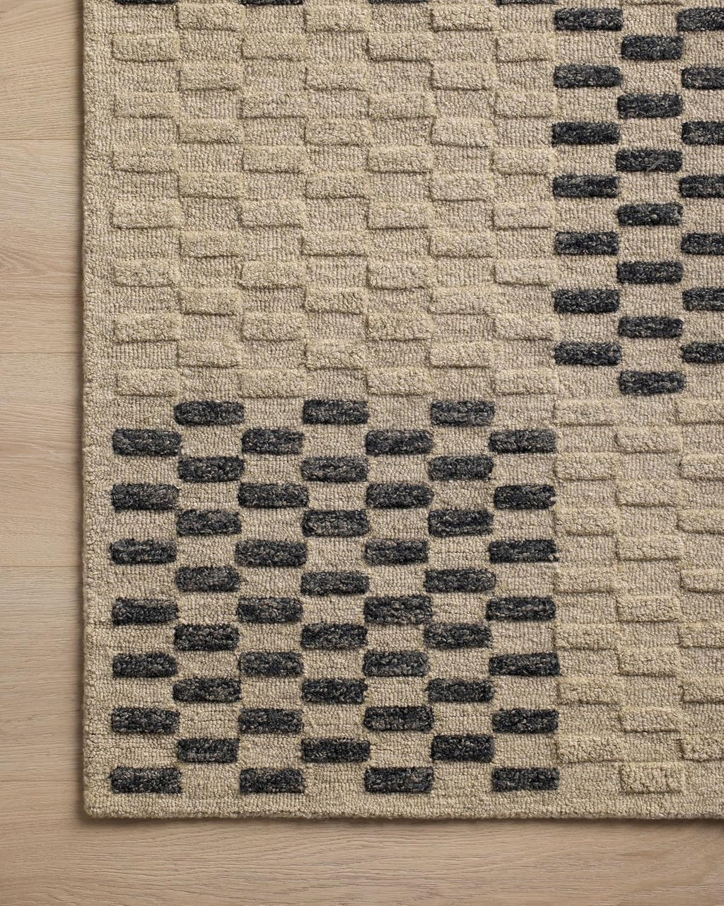 Loloi Chris Loves Julia Bradley Collection, Beige & Midnight, 7'-9' x 9'-9' Area Rug – Classic Striped Area Rugs for Living Room, Bedroom, Entryway & Hallway, High Traffic Area Home Decor Rug