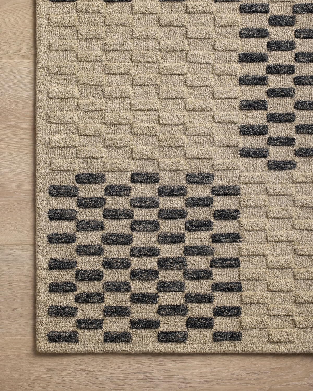 Loloi Chris Loves Julia Bradley Collection, Beige & Midnight, 7'-9' x 9'-9' Area Rug – Classic Striped Area Rugs for Living Room, Bedroom, Entryway & Hallway, High Traffic Area Home Decor Rug