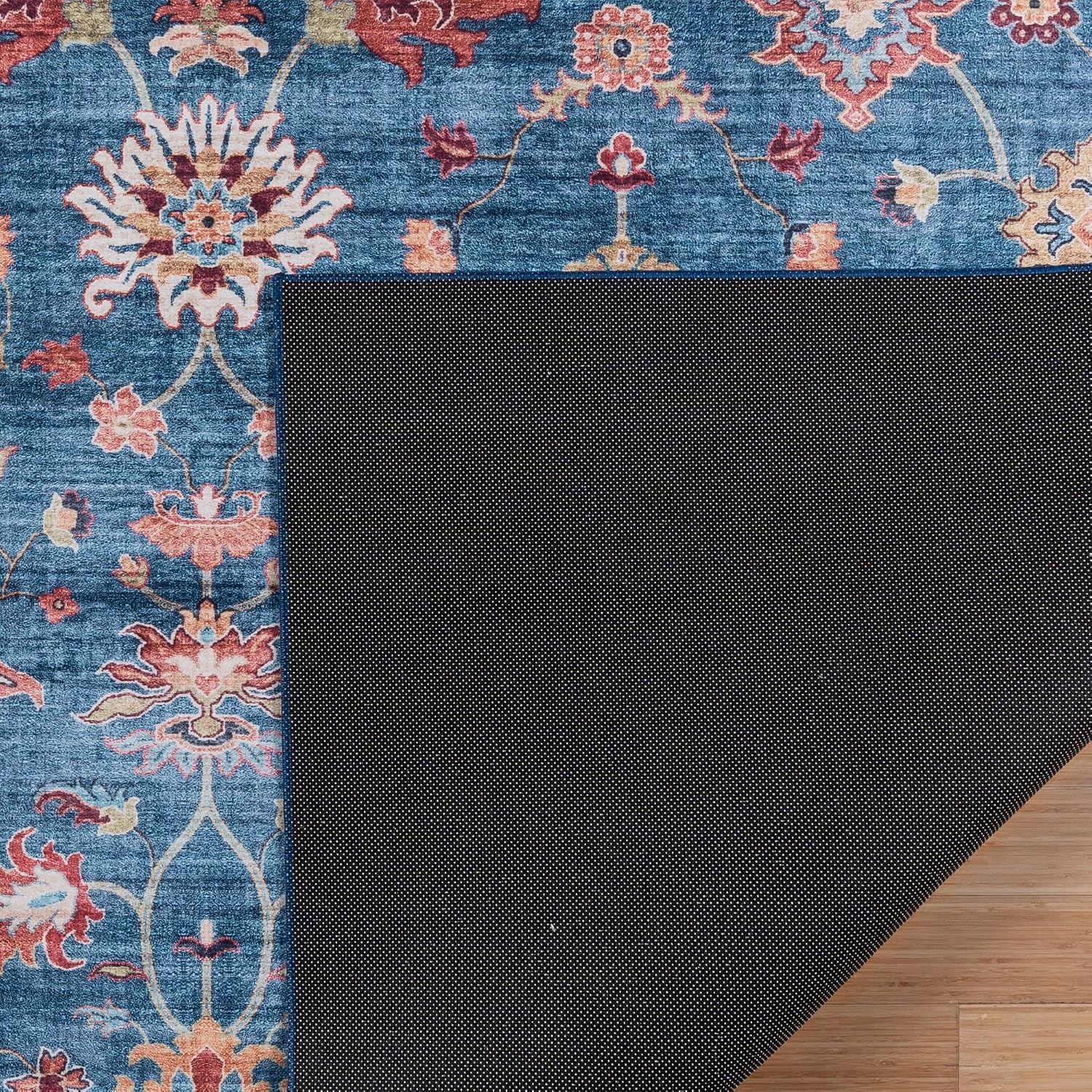 Gertmenian Indoor Boho Accent Rug - 3x5 Small, Non Slip, Super Strong, Ideal for High Traffic Areas in Bedroom, Living Room, Kitchen - Cullen, Blue/Tan, 28930