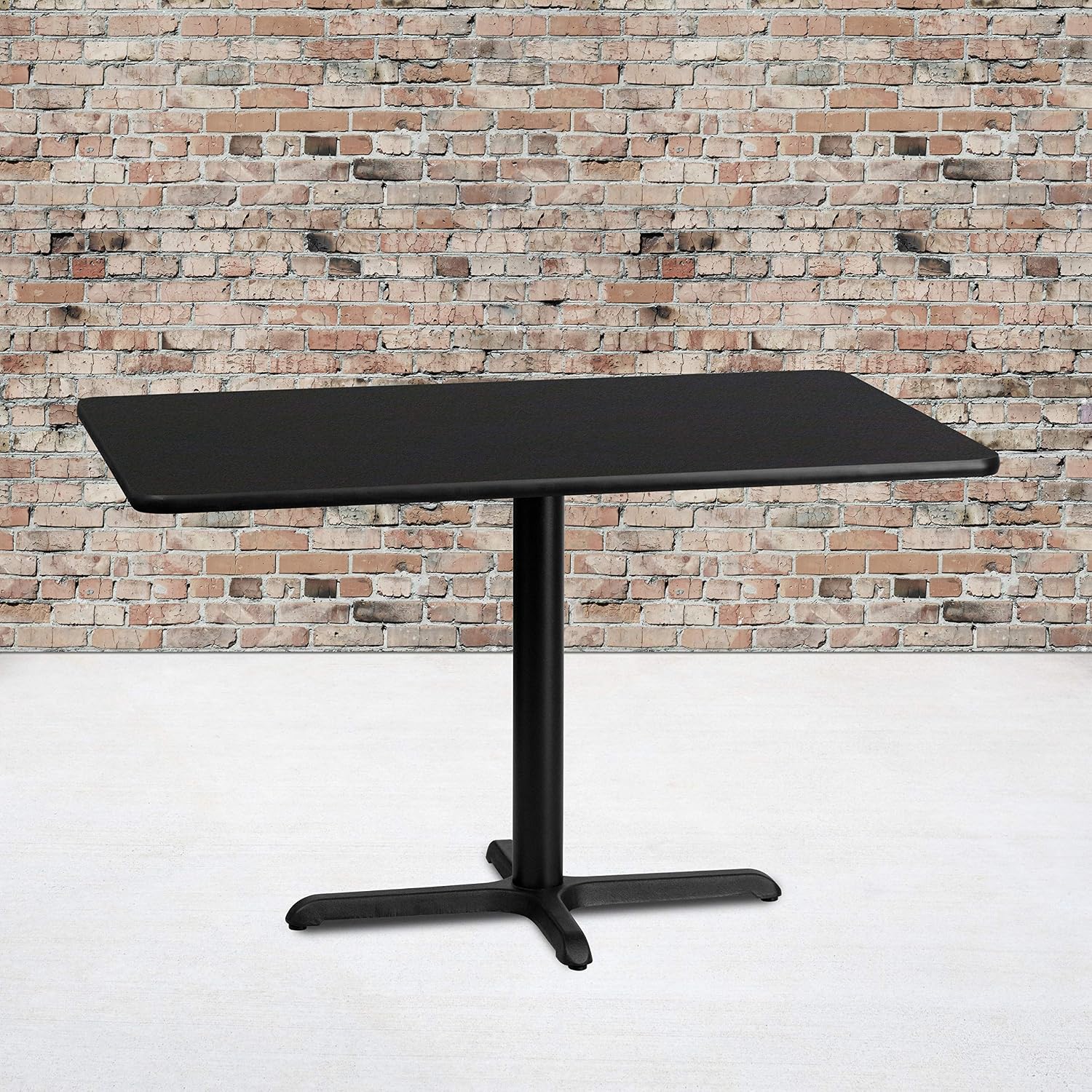 Flash Furniture Stiles 30'' x 48'' Rectangular Black Laminate Table Top with 23.5'' x 29.5'' Table Height Base